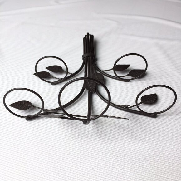 Sconce Candle Holder Wall Hanging Plant Vines Leaves Art Bronze Tone Metal Decor - Picture 5 of 11